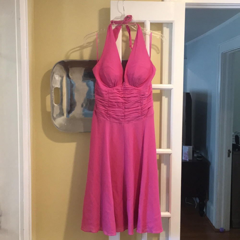 Pink cotton halter dress